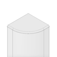 60-120-2 MODULAR SOLUTIONS POLYAMIDE PART END CAP 45MM X 45MM ROUND CORNER LIGHT GRAY